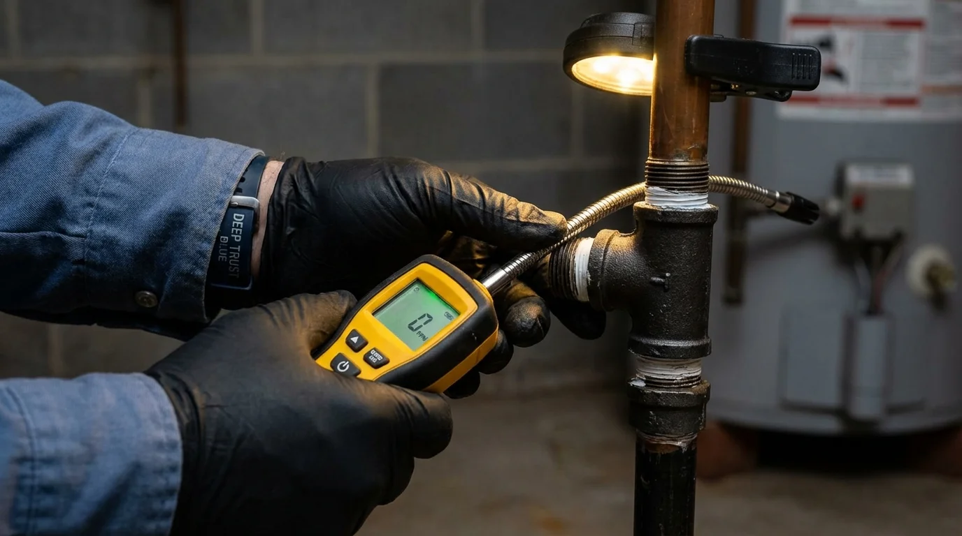 Gas leak detection with electronic sniffer by Johns Plumbing LLC in Manhattan