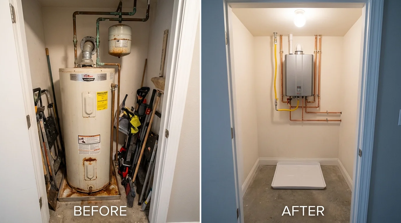 Tank water heater versus wall-mounted tankless unit comparison for Manhattan, MT homeowners